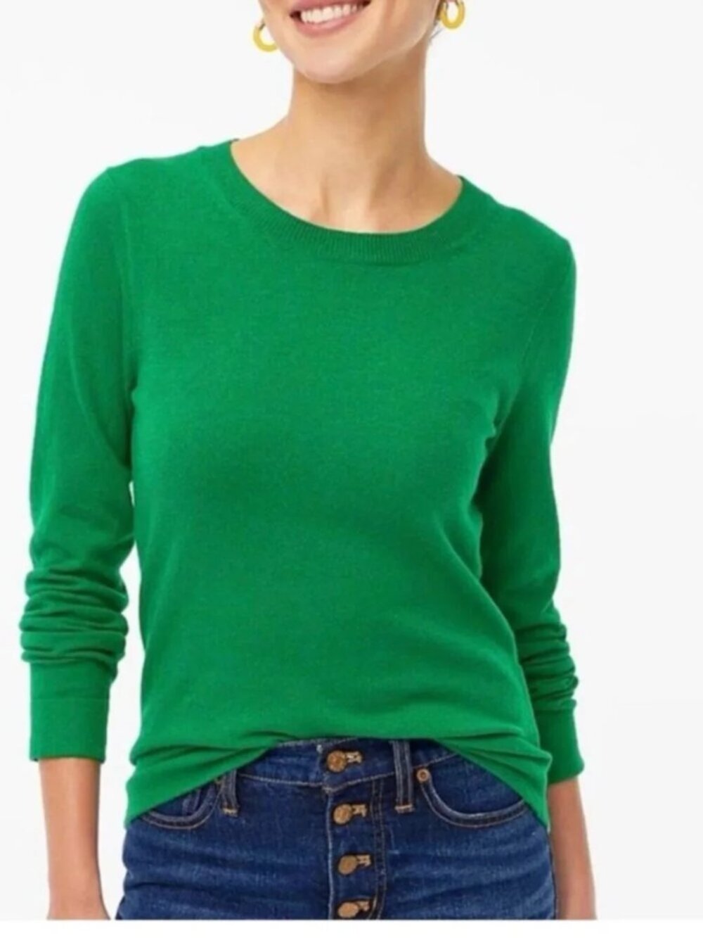J.Crew Factory Cotton Teddie Sweater Kelly Green NWT M L1561